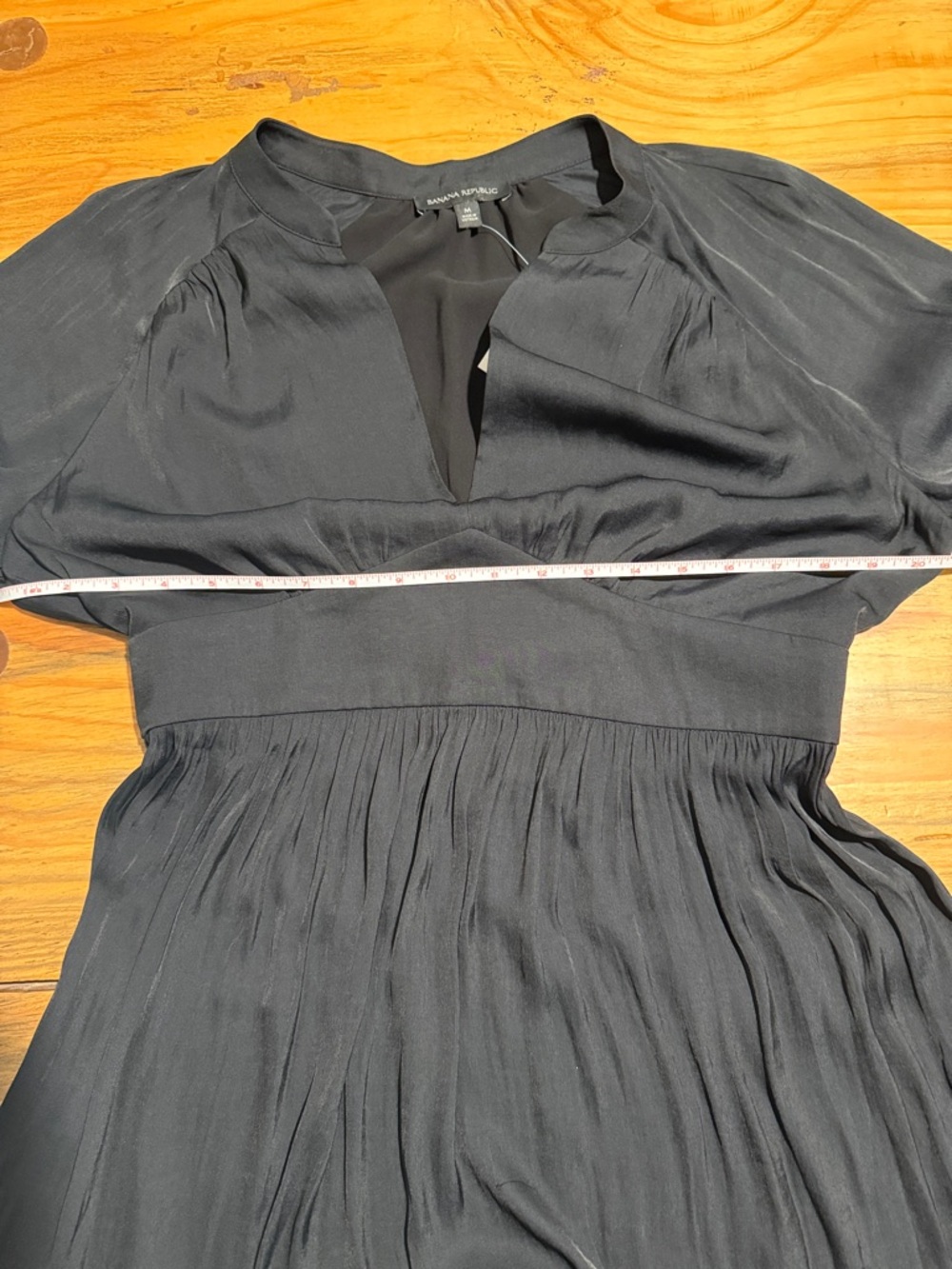 Banana Republic Black Long-Sleeve Pleated Waist Dress - Picture 8 of 9